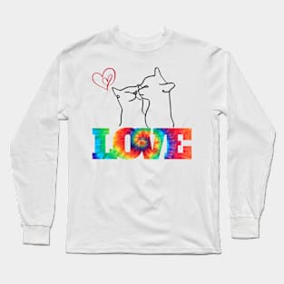 Cats Kissing - Valentine's Day - Love Long Sleeve T-Shirt